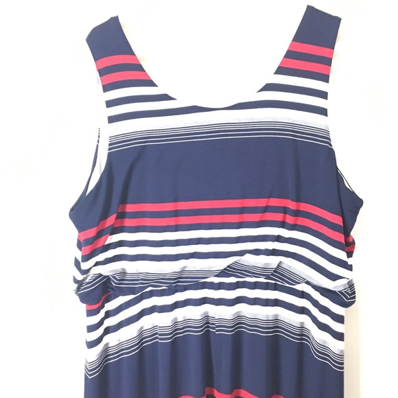 One World Maxi Dress Size 2X Blue/Black/Red/White - Picture 5 of 7